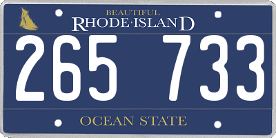 RI license plate 265733