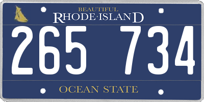RI license plate 265734