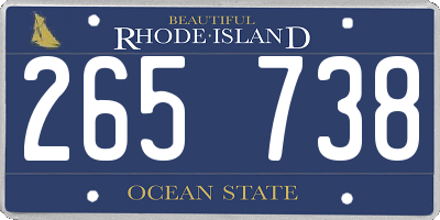 RI license plate 265738