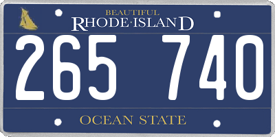 RI license plate 265740