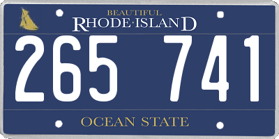 RI license plate 265741