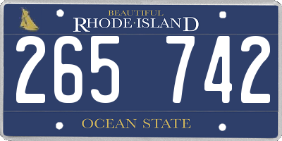 RI license plate 265742