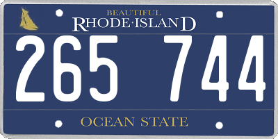 RI license plate 265744