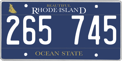 RI license plate 265745