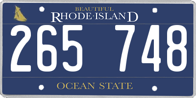 RI license plate 265748