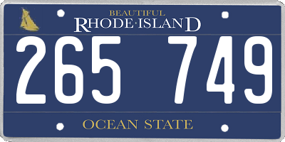 RI license plate 265749
