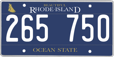 RI license plate 265750
