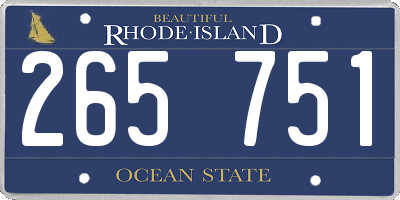 RI license plate 265751