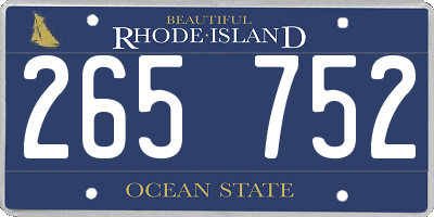 RI license plate 265752