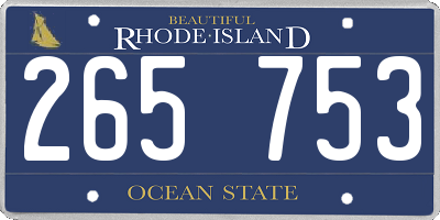 RI license plate 265753