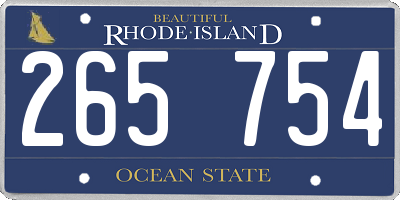 RI license plate 265754