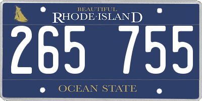 RI license plate 265755