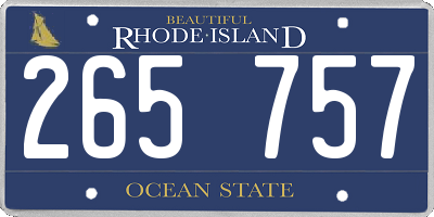 RI license plate 265757