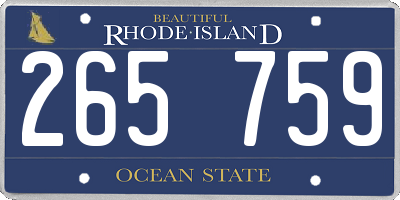 RI license plate 265759