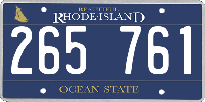RI license plate 265761