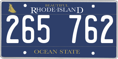 RI license plate 265762