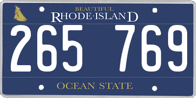 RI license plate 265769