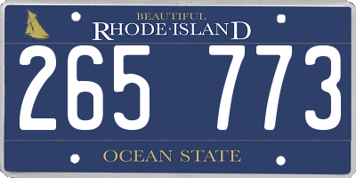 RI license plate 265773
