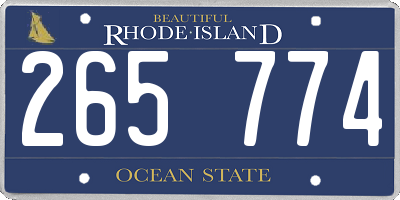 RI license plate 265774