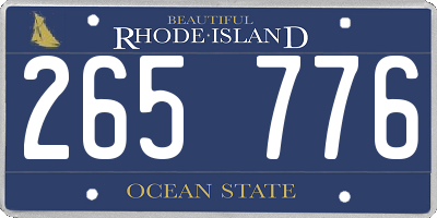 RI license plate 265776
