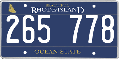 RI license plate 265778