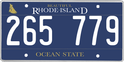 RI license plate 265779