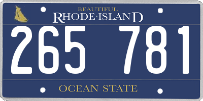 RI license plate 265781