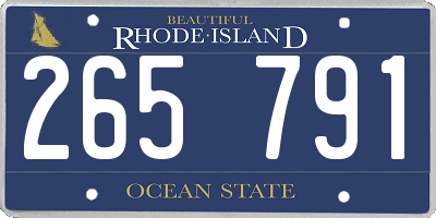 RI license plate 265791