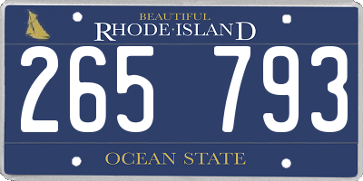 RI license plate 265793