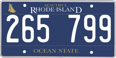 RI license plate 265799