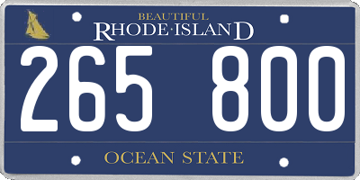 RI license plate 265800