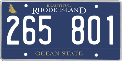 RI license plate 265801