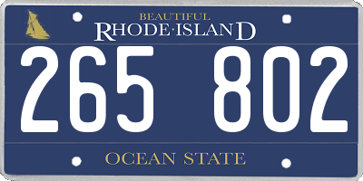 RI license plate 265802