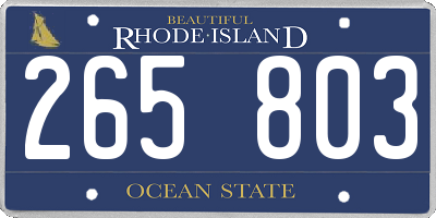 RI license plate 265803