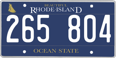 RI license plate 265804