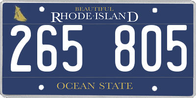 RI license plate 265805