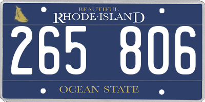RI license plate 265806