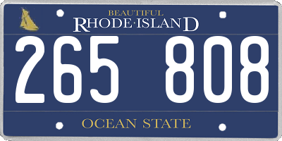 RI license plate 265808