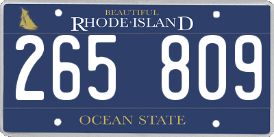 RI license plate 265809