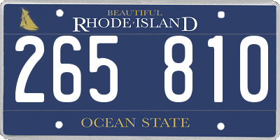 RI license plate 265810