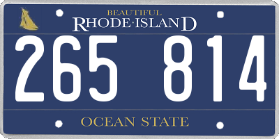 RI license plate 265814