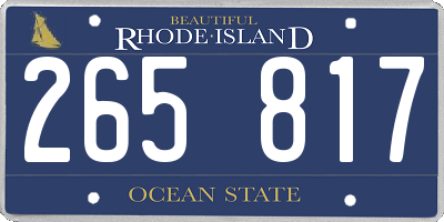 RI license plate 265817