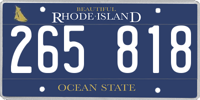 RI license plate 265818
