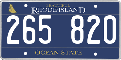 RI license plate 265820