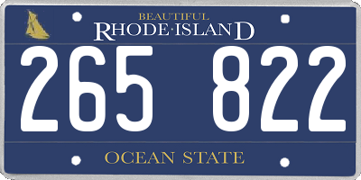 RI license plate 265822