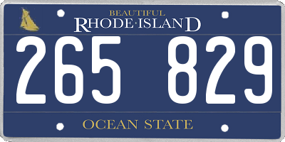 RI license plate 265829