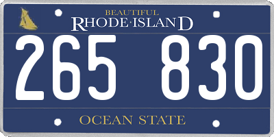 RI license plate 265830