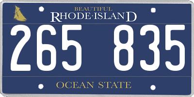 RI license plate 265835