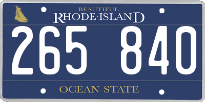 RI license plate 265840