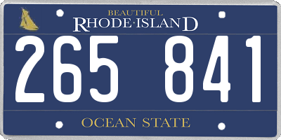 RI license plate 265841